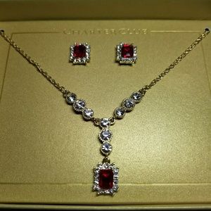NWT Charter Club Red Stone Set